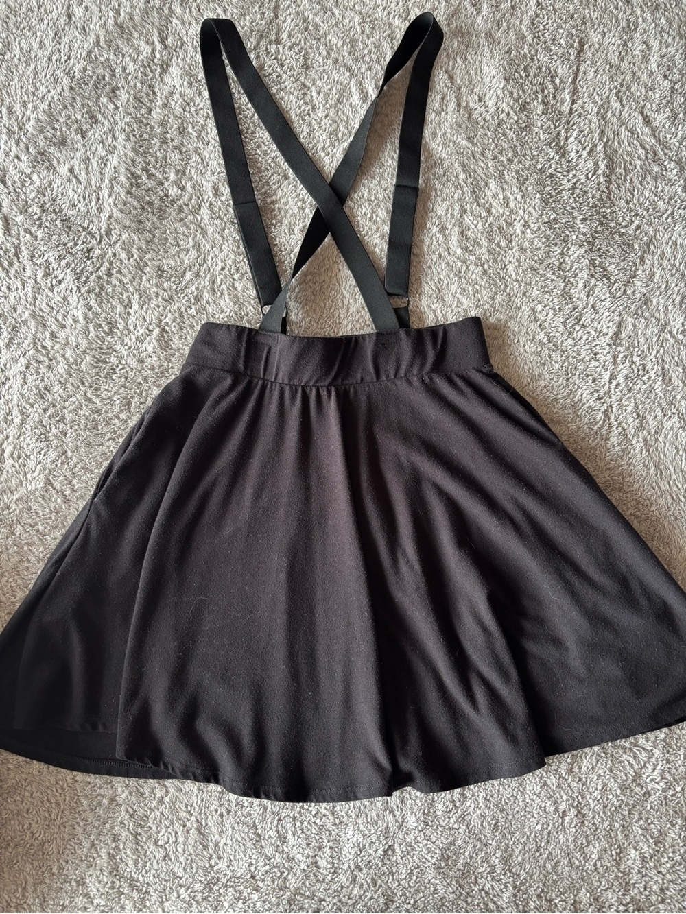 Black Suspender Circle Skirt W/ pockets Women